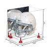 Better Display Cases Acrylic Full-Size Football Helmet Display Case with Mirror, Red Risers, Clear Wall Mount and Clear Base (V44) view 2