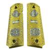 Custom Colt 1911 Grips Full Size Aztec Calendar Gold Nickel Plated 45/38 Super Commander view 1