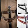 Adjustable Medieval Belt PU Leather Sword Frog Holster Renaissance Rapier LARP Samurai Knight Assassin Warrior Pirate Outfit (31-Brown, Sword Waist Belt) view 2