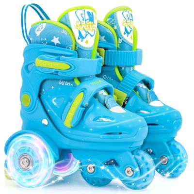 Adjustable Roller Skates for Girls & Boys with Light Up Wheels (Ages 3-9)  Roller Skates with Illuminating Wheels