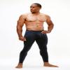 DEVOPS Men's Thermal Compression Pants, Athletic Leggings Base Layer Bottoms with Fly (Large, Black/Navy) view 2