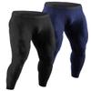 DEVOPS Men's Thermal Compression Pants, Athletic Leggings Base Layer Bottoms with Fly (Medium, Black/Navy) view 1