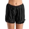 Hularka Womens Shiny Satin Lace Pumpkin Pants Bloomers Security Shorts Pettipants Underpants Underwear Black Medium view 2