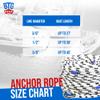 BTG Gear Heavy Duty 100 ft 3/8" Marine/Nautical Boat Anchor Line Depth Markers Rope w/Stainless Steel Thimble Eye Bolt, Boats up to 27' view 2
