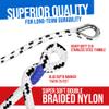 BTG Gear Heavy Duty 100 ft 3/8" Marine/Nautical Boat Anchor Line Depth Markers Rope w/Stainless Steel Thimble Eye Bolt, Boats up to 27' view 3