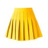 TONCHENGSD Women's High Waist Pleated Mini Skirt Skater Tennis Skirt (Yellow, M) view 1