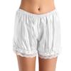 Hularka Womens Shiny Satin Lace Pumpkin Pants Bloomers Security Shorts Pettipants Underpants Underwear White Medium view 2