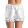 Hularka Womens Shiny Satin Lace Pumpkin Pants Bloomers Security Shorts Pettipants Underpants Underwear White Medium view 4