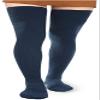 Moon Wood Women Thigh High Socks Extra Long Cotton Knit Warm Thick Tall Long Boot Stockings Leg Warmers (1 Navy, One Size) view 1
