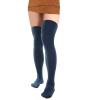 Moon Wood Women Thigh High Socks Extra Long Cotton Knit Warm Thick Tall Long Boot Stockings Leg Warmers (1 Navy, One Size) view 4