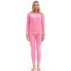 PISIQI Thermal Underwear Women Ultra-Soft Long Johns Set Base Layer Skiing Winter Warm Top & Bottom (Large, Pink) view 1