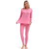 PISIQI Thermal Underwear Women Ultra-Soft Long Johns Set Base Layer Skiing Winter Warm Top & Bottom (Large, Pink) view 4