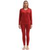 PISIQI Thermal Underwear Women Ultra-Soft Long Johns Set Base Layer Skiing Winter Warm Top & Bottom (Large, Red) view 1
