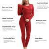 PISIQI Thermal Underwear Women Ultra-Soft Long Johns Set Base Layer Skiing Winter Warm Top & Bottom (Large, Red) view 2