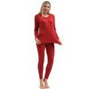 PISIQI Thermal Underwear Women Ultra-Soft Long Johns Set Base Layer Skiing Winter Warm Top & Bottom (Large, Red) view 4