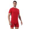 ACSUSS Men's Round Neck Leotard Bodysuit Workout Fitness Biketard Unitard Shorts Jumpsuit Shapewear Red XX-Large view 2
