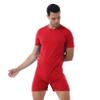 ACSUSS Men's Round Neck Leotard Bodysuit Workout Fitness Biketard Unitard Shorts Jumpsuit Shapewear Red XX-Large view 3