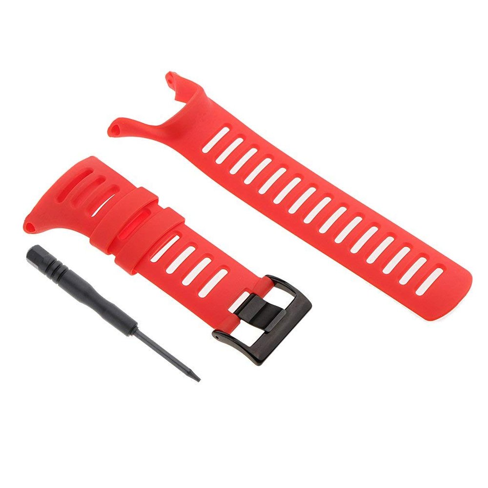 Inzopo Spare bracelet Lightweight Rubber Band Instrument For Clock Black Red