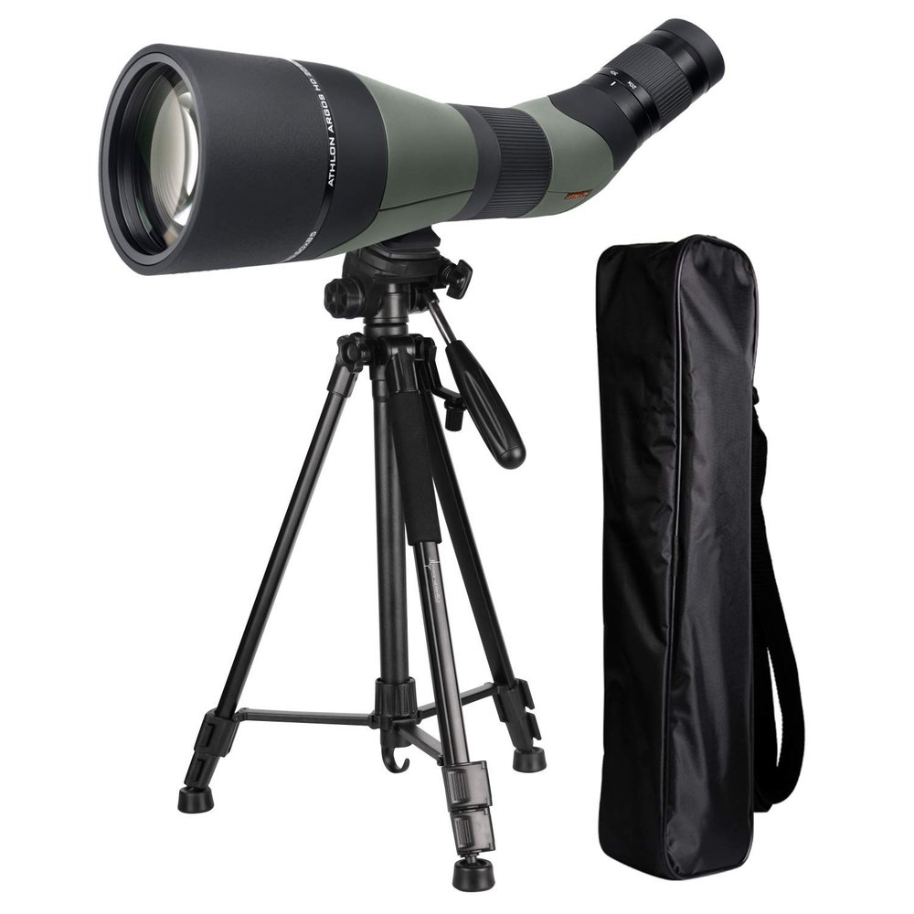 Wearable4U thln ptis Argos 20-60x85 Spotting Scope - 45 Degree with Tripod and Carrying Bag Bundle (Green/Black)