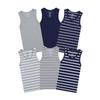 Buyless Fashion Boys Scoop Neck Tagless Undershirts Soft Cotton Tank Top (6 Pack) 6-7 Stripes view 1