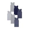 Buyless Fashion Boys Scoop Neck Tagless Undershirts Soft Cotton Tank Top (6 Pack) 6-7 Stripes view 2