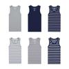 Buyless Fashion Boys Scoop Neck Tagless Undershirts Soft Cotton Tank Top (6 Pack) 6-7 Stripes view 3