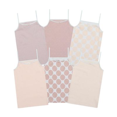 Buyless Fashion Girls Tank Tops - Sleeveless Cami Tanks Cotton Undershirts for Dance Gymnastics, Kids & Toddler Size (6 Pack) 4-5
