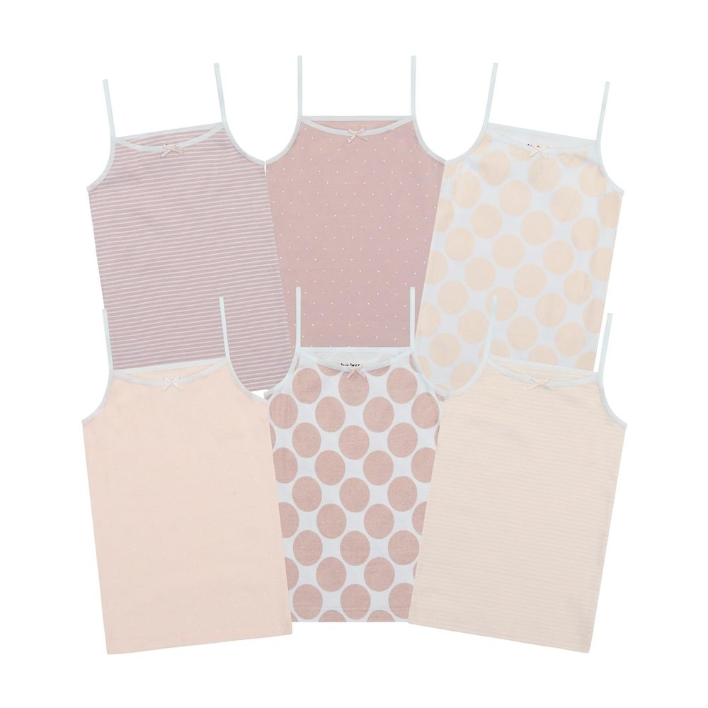 Buyless Fashion Girls Tank Tops - Sleeveless Cami Tanks Cotton Undershirts for Dance Gymnastics, Kids & Toddler Size (6 Pack) 4-5