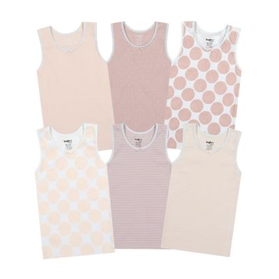 Buyless Fashion Girls Tank Tops - Sleeveless Cami Tanks Cotton Undershirts for Dance Gymnastics, Kids & Toddler Size (6 Pack) 4-5