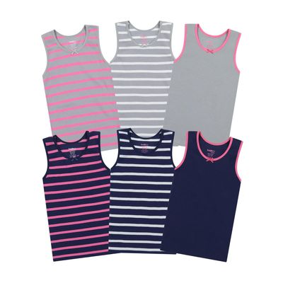 Buyless Fashion Girls Tank Tops - Sleeveless Cami Tanks Cotton Undershirts for Dance Gymnastics, Kids & Toddler Size (6 Pack) 9-10
