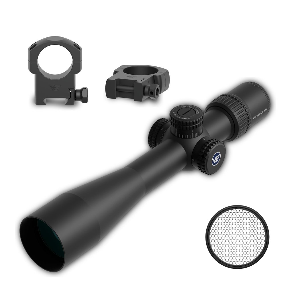 Vector Optics Veyron 6-24x44 30mm Monotube First Focal Plane Short Riflescope Etched Reticle Turret Lock Side Focus Edge-to-Edge Image Multi-Coated for Hunting Sporting & Competition