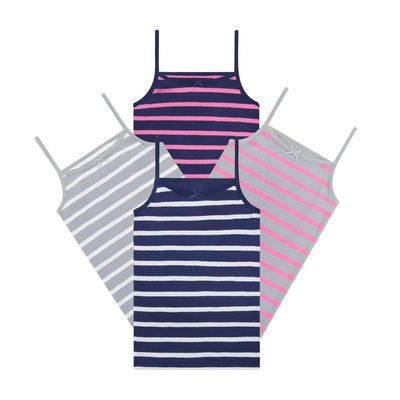 Buyless Fashion Tank Tops for Girls- Sleeveless Cami Tanks Cotton Undershirts for Dance Gymnastics Kids Toddler Size (4 Pack) - TW14-GLNST-6-7