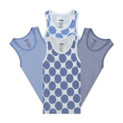 Buyless Fashion Boys Scoop Neck Tagless Undershirts Soft Cotton Tank Top (4 Pack) 13-14