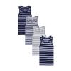 Buyless Fashion Boys Scoop Neck Tagless Undershirts Soft Cotton Tank Top (4 Pack) 4-5 Stripes view 3