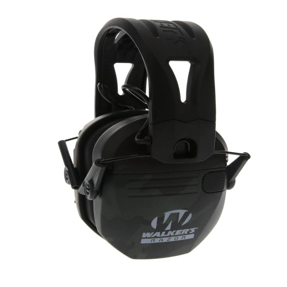 Walker's Razor Tacti-Grip Earmuffs- Multicam Grey Camo, High Performance Silicone Composite Slip Free Headband- Natural Sound Clarity Full Dynamic Range 23 NRR, Multicam camo
