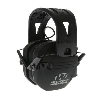 Walker's Razor Tacti-Grip Earmuffs- Black, High Performance Silicone Composite Slip Free Headband- Natural Sound Clarity Full Dynamic Range 23 NRR