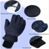 SATINIOR 2 Pairs Kids Waterproof Snow Gloves Boys Girls Windproof Winter Warm Ski Gloves for Cold Weather(12-14 Years,Black, Navy Blue) view 3