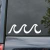 Minglewood Trading Turquoise - Waves Vinyl Decal - Beach Water Surfing Summer Swimming - Die Cut Sticker - 16w x 4h inches view 1