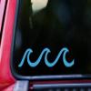 Minglewood Trading Turquoise - Waves Vinyl Decal - Beach Water Surfing Summer Swimming - Die Cut Sticker - 16w x 4h inches view 2