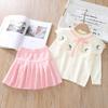 Toddler Kids Baby Girls Knit Sweater Dress Ruffle Long Sleeve Cherry Print Sweater Top + Tutu Skirt Princess Casual Birthday Party Dresses Fall Winter Outfit Clothes 2PCS Set Pink Cherry 4-5 Years view 2