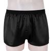 Lejafay Men's Shiny Loose Satin Boxer Shorts Sissy Panties Gay Underwear Short Pants Black Medium view 2