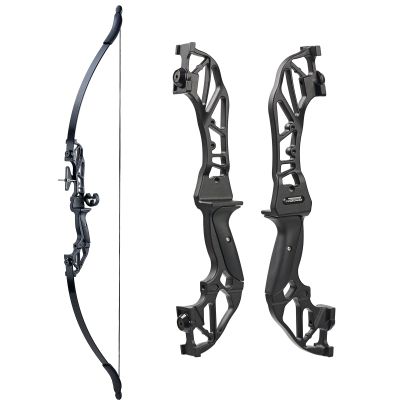 TOPARCHERY Archery Takedown Recurve Bow Hunting Long Bow Alloy Riser for Outdoor Shooting Training- Right Hand - Draw Weight 30lbs 40lbs - with Arrow Sight, Arrow Brush (Black-30lb)