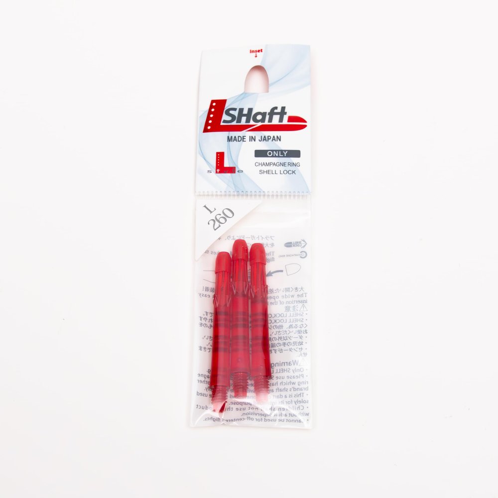LSTYLE Dart Shafts | Red | Medium 260 | 1 Set (3 Shafts) | for Soft Tip & Steel Tip Darts