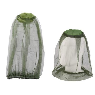 Longdex Head Net Mesh 2PCS Fishing Camping Mesh Face Protector Cap Mosquito Hat Full Covers Military Green
