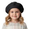 TopTie Kids Wool Beret Classic French Beret Dome Artist Hat for Boys & Girls Aged 2-8 Years-Black view 1
