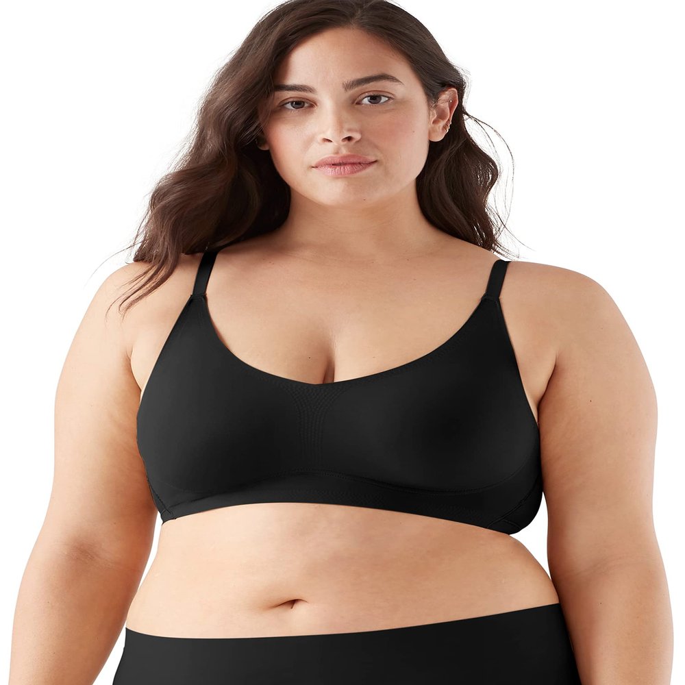 True & Co womens True Body Lift Triangle Adjustable Strap Bra, Black Mesh, XS 30C-D 32A-B US