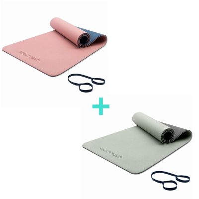 BEAUTYOVO 2 Colors - Buy Together Eco Friendly TPE Non Slip Yoga Mat, 1/3-Inch Extra Thick Yoga Mats for Women Men, for Yoga, Pilates and Floor Exercises