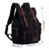 HuaChen Vintage Canvas Travel Backpack with Leather Trim, Laptop Padded Sleeve, Hidden Back Security Pocket, Fits 15-Inch, M32 Black Large view 2