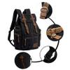 HuaChen Vintage Canvas Travel Backpack with Leather Trim, Laptop Padded Sleeve, Hidden Back Security Pocket, Fits 15-Inch, M32 Black Large view 4