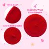 TopTie Kids Wool Beret Classic French Beret Dome Artist Hat for Boys & Girls Aged 2-8 Years-Pink view 3